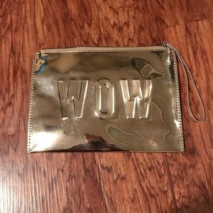 Rose Gold Shiny Clutch with strap